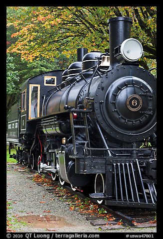 Historic steam locomotive, Newhalem. Washington (color)