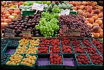 Display of fresh fruit, Pike Place Market. Seattle, Washington (color)