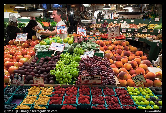 Fruit vending, Pike Place Market. Seattle, Washington (color)