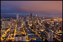 Seattle skyline by night. Seattle, Washington