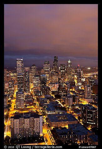 Night skyline. Seattle, Washington (color)