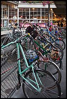 Bicycles parked outside  Pike Place Market. Seattle, Washington