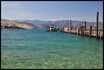 Pier and Lake Chelan, Chelan. Washington