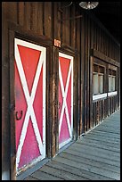 Painted doors and wood building, Winthrop. Washington (color)