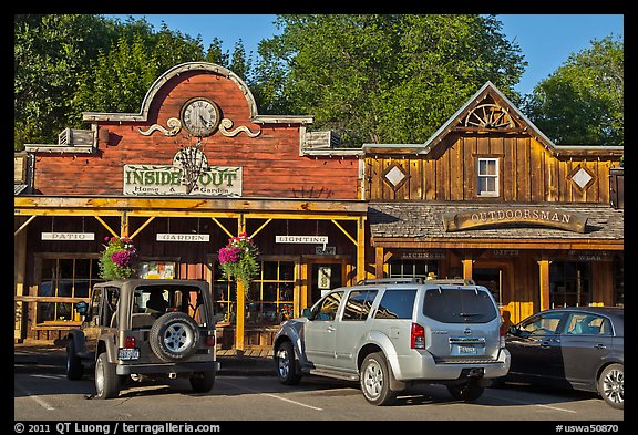 Stores in western style, Winthrop. Washington (color)
