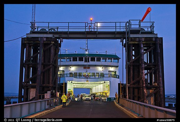 Ferry at dusk. Washington