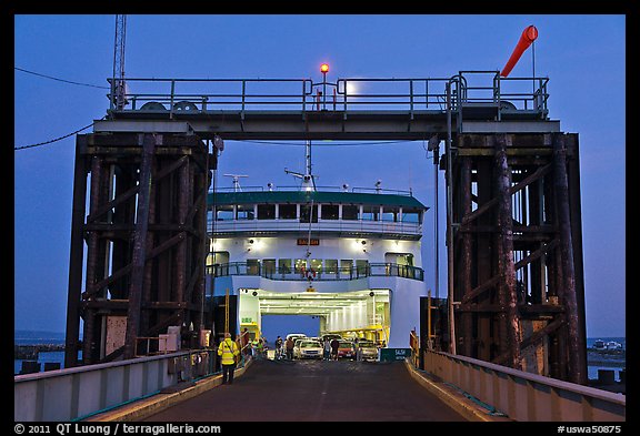 Ferry at dusk. Olympic Peninsula, Washington