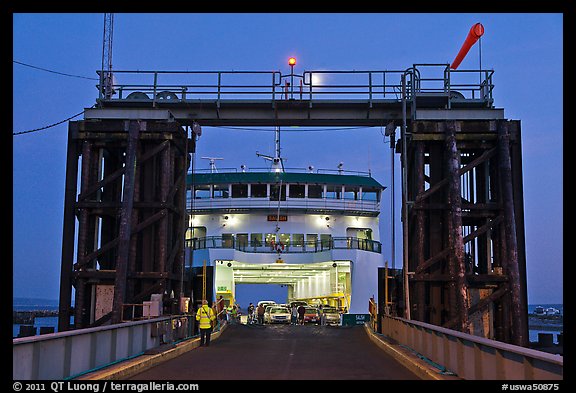 Ferry at dusk. Olympic Peninsula, Washington