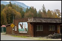 Wooden house with painted mural, Skagit Valley. Washington ( color)