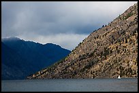 Sailboat, approaching storm, Lake Chelan. Washington ( color)