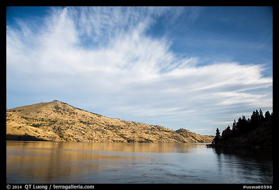 Arid hills and clouds, Lake Chelan. Washington (color)