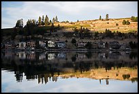 Houses reflected in Lake Chelan. Washington ( color)