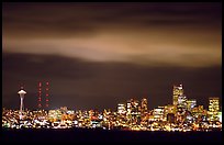 Seattle skyline at light from Puget Sound. Seattle, Washington