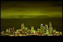 Seattle skyline at light from Puget Sound. Seattle, Washington (color)