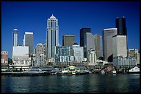 Seattle skyline seen from the water. Seattle, Washington (color)