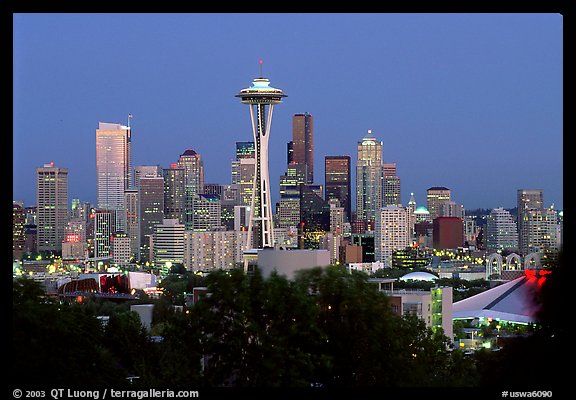 Seattle skyline at dusk. Seattle, Washington (color)