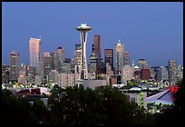 Seattle skyline at dusk. Seattle, Washington (color)