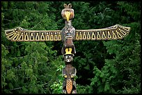 Totem Pole carved by native tribes, Olympic Peninsula. Olympic Peninsula, Washington