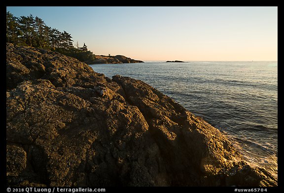 Iceberg Point at sunset, Lopez Island. Washington (color)