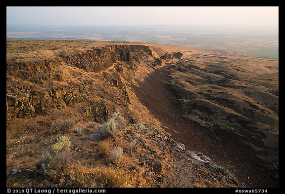 Basalt Cliff and hardened lava flow, Saddle Mountain, Hanford Reach National Monument. Washington (color)