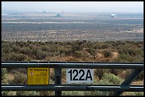 Fence and distant nuclear reactors, Hanford Reach. Washington ( color)