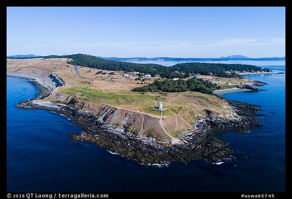 Aerial view of Cattle Point, San Juan Island. Washington
