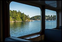 Looking out of window from ferry to San Juan Island. Washington ( color)