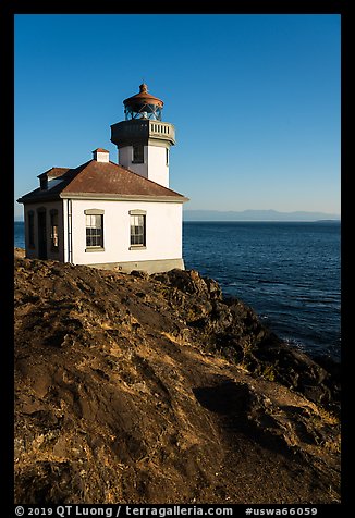 Lime Kiln Lighthouse, Lime Point State Park, San Juan Island. Washington (color)