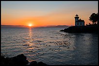 Sunset, Lime Kiln Lighthouse, San Juan Island. Washington ( color)