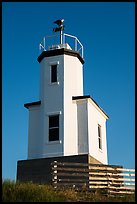 Cattle Point Lighthouse with perched bald eagle, San Juan Islands National Monument, San Juan Island. Washington ( color)