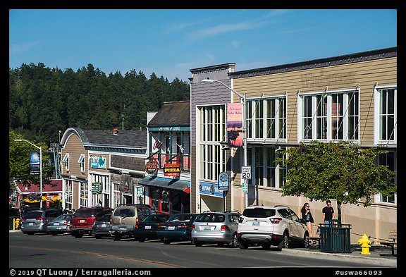 Street, Friday Harbor, San Juan Island. Washington (color)