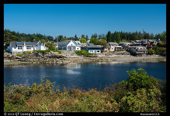 Eastsound from Indian Island, Orcas Island, San Juan Islands National Monument, Orcas Island. Washington (color)