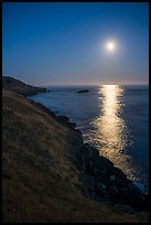 Moon over Salish Sea, San Juan Islands National Monument, Lopez Island. Washington ( color)