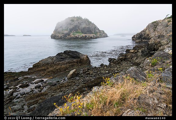 Castle Island from Point Colville, San Juan Islands National Monument, Lopez Island. Washington (color)