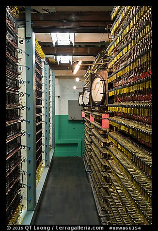 Room with wiring, nuclear reactor B, Hanford Unit, Manhattan Project National Historical Park. Washington (color)