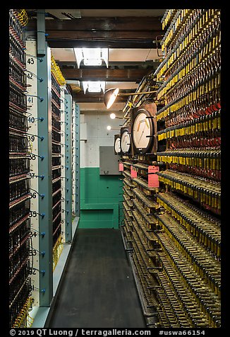 Room with wiring, nuclear reactor B, Hanford Unit, Manhattan Project National Historical Park. Washington (color)