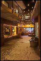 Shopping alley by night. Jackson, Wyoming, USA