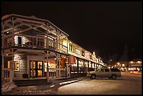 Town square stores by night. Jackson, Wyoming, USA ( color)