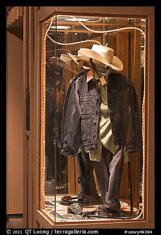Western-style fashion on display. Jackson, Wyoming, USA (color)