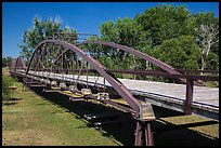 Three-span bowstring through truss bridge over the North Platte River. Fort Laramie National Historical Site, Wyoming, USA ( color)