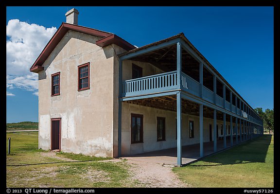 Cavalry Barracks. Fort Laramie National Historical Site, Wyoming, USA (color)