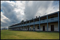Barracks and storm clouds. Fort Laramie National Historical Site, Wyoming, USA ( color)