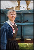 Woman dressed as pionneer. Fort Laramie National Historical Site, Wyoming, USA ( color)