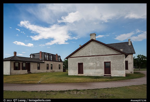 Colonel Quarters and Post Surgeon Quarters. Fort Laramie National Historical Site, Wyoming, USA (color)