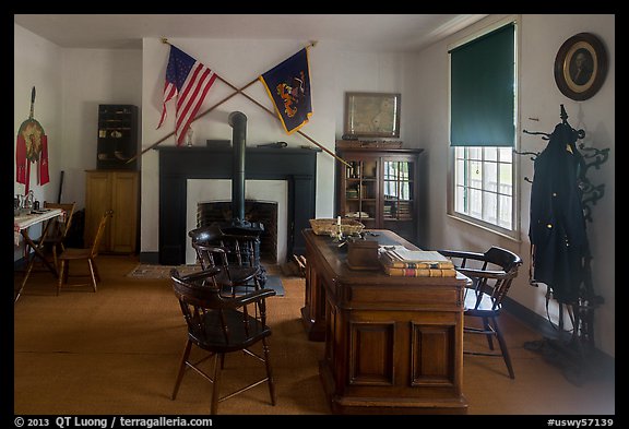 Officer office. Fort Laramie National Historical Site, Wyoming, USA (color)