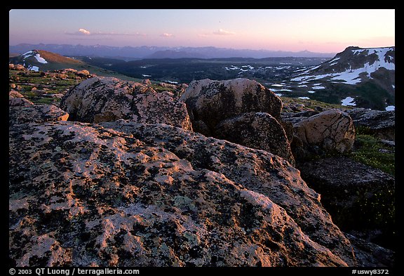 Rocks at sunset, Beartooth Range, Shoshone National Forest. Wyoming, USA (color)