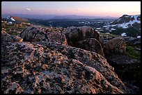 Rocks at sunset, Beartooth Range, Shoshone National Forest. Wyoming, USA (color)