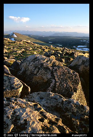 Rocks in late afternoon, Beartooth Range, Shoshone National Forest. Wyoming, USA (color)