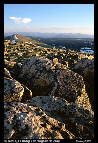 Rocks in late afternoon, Beartooth Range, Shoshone National Forest. Wyoming, USA