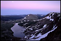 Alpine lake at dusk, Beartooth Mountains, Shoshone National Forest. Wyoming, USA (color)